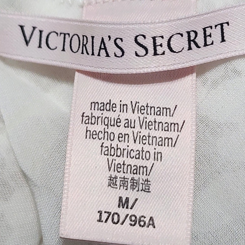 Victoria's Secret Slip Dress Women Medium Ivory Floral Lace Open Back Chemise - Picture 3 of 10